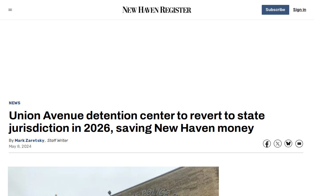 New Haven 72-hour release Union Avenue custody context